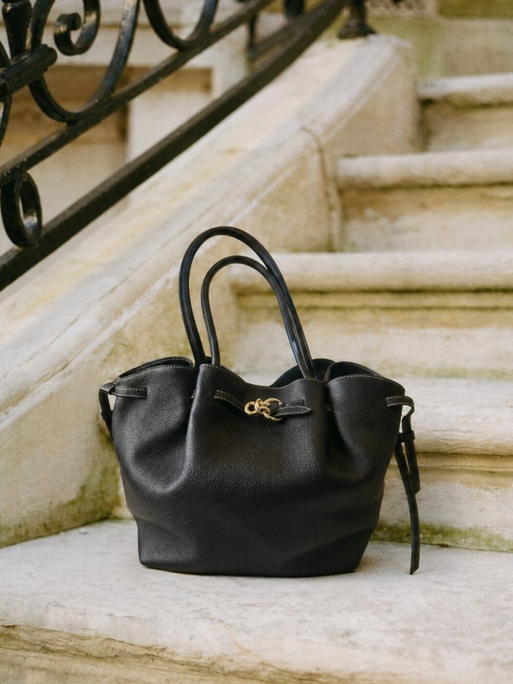 J McLaughlin The Lex Leather Tote Bag - Black NEW